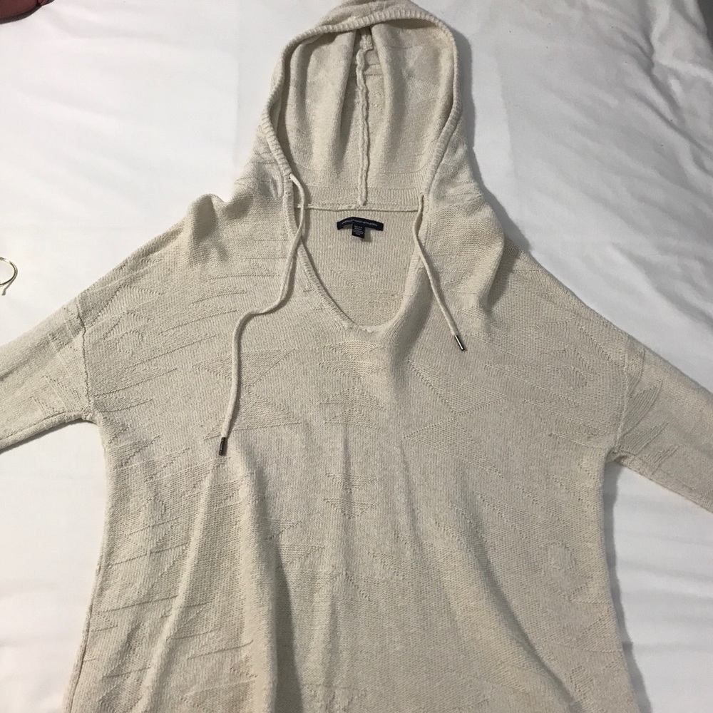 American Eagle Tribal Knit Sweater w/ hood